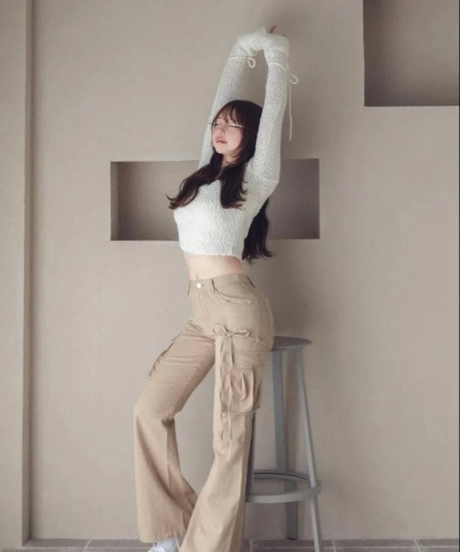 andmary Lily ribbon tops リボン　リリー　white
