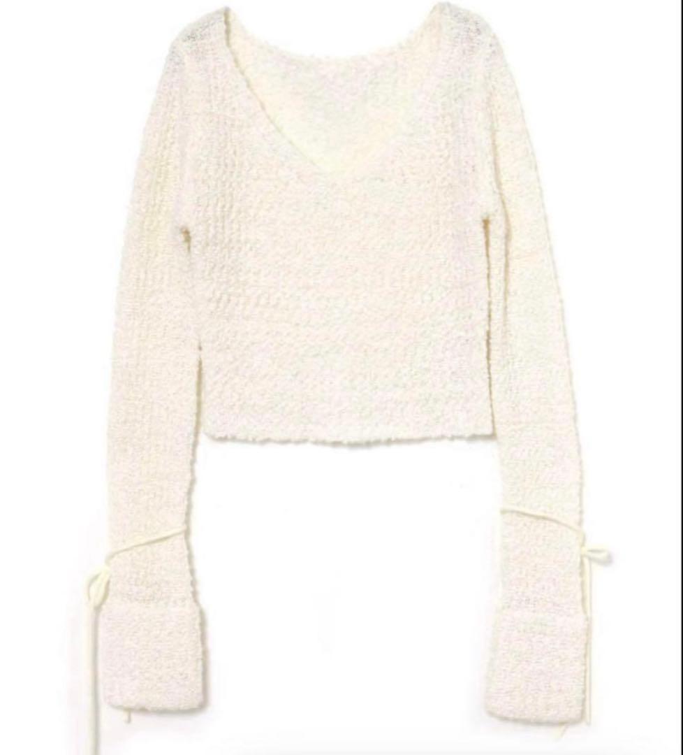 andmary Lily ribbon tops リボン　リリー　white