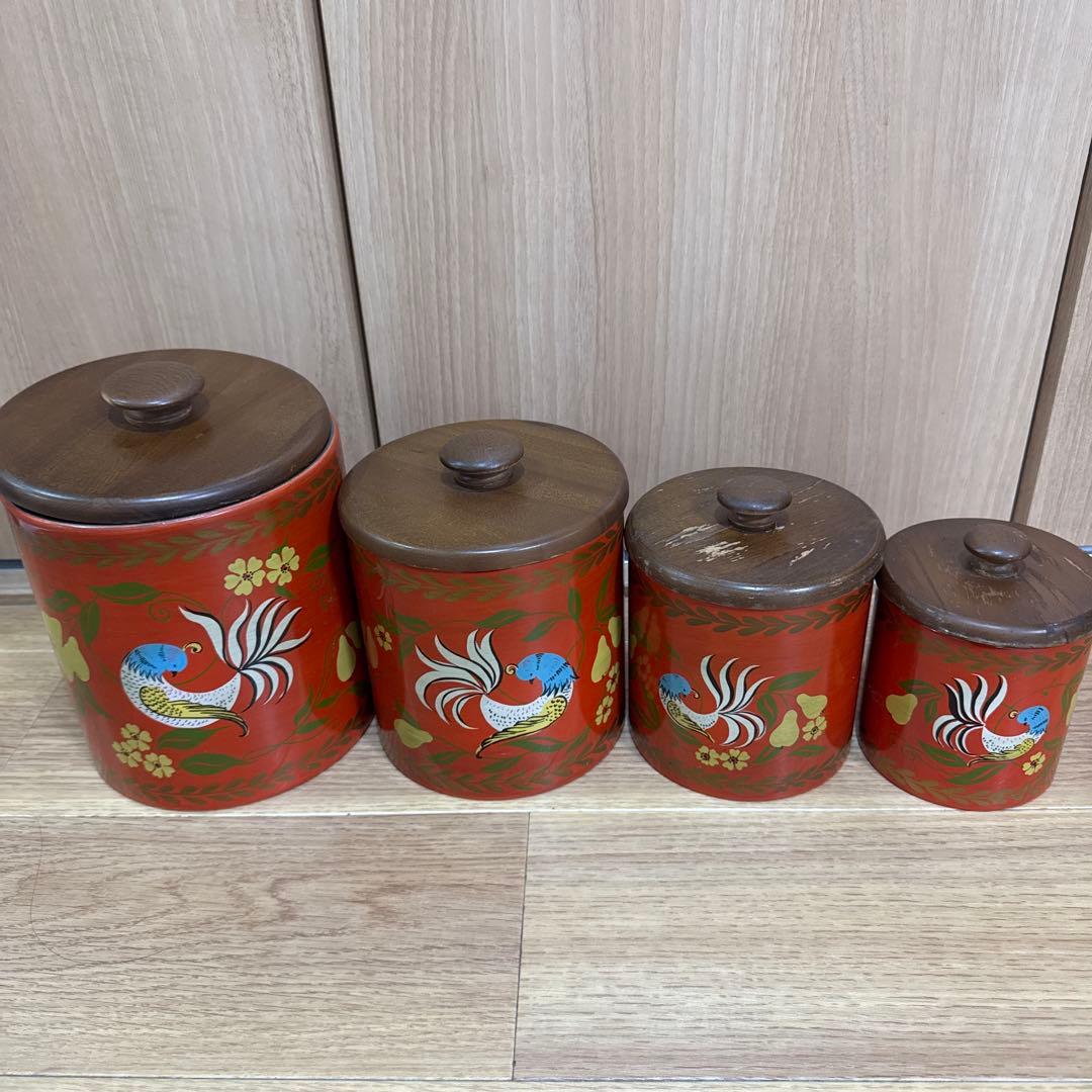 【稀少】RANSBURG ランズバーグ　ヴィンテージ　キャニスター 赤色