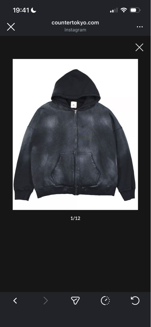 MoojiMooji アメリカ製 OVERSIZED ZIP-UP HOODIE