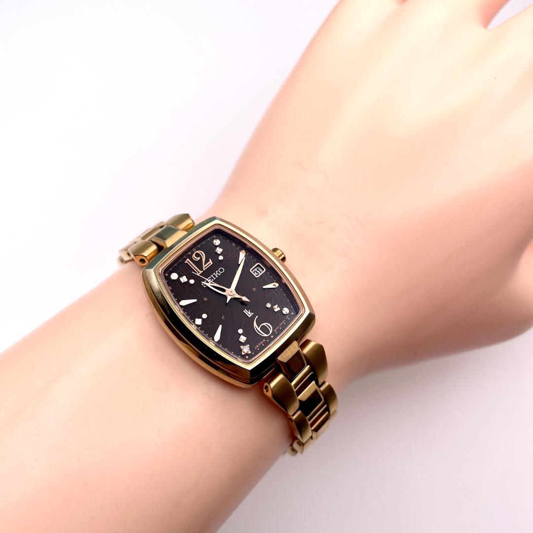 セイコー レディース ソーラー時計 ゴールド 上品 エレガント デイト ビジネス