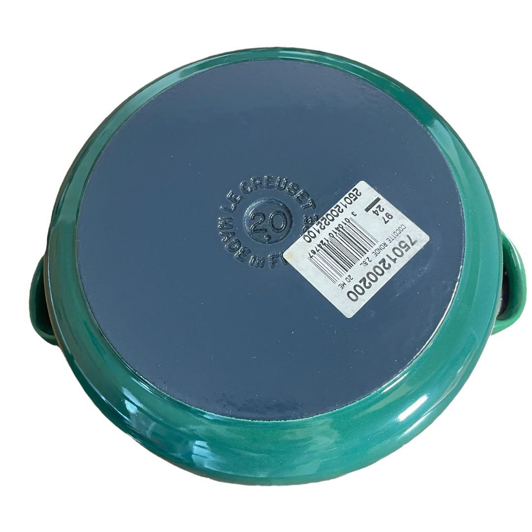 【未使用】希少カラー ル・クルーゼ ココット ロンド 20 グリーン 緑