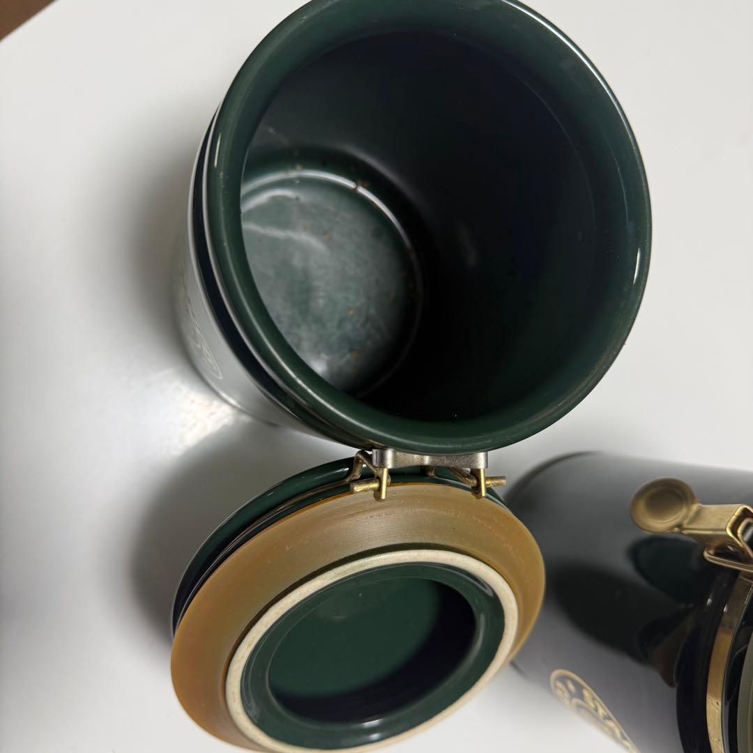 Starbucks 深緑 大型キャニスター　レトロ. 2個セット