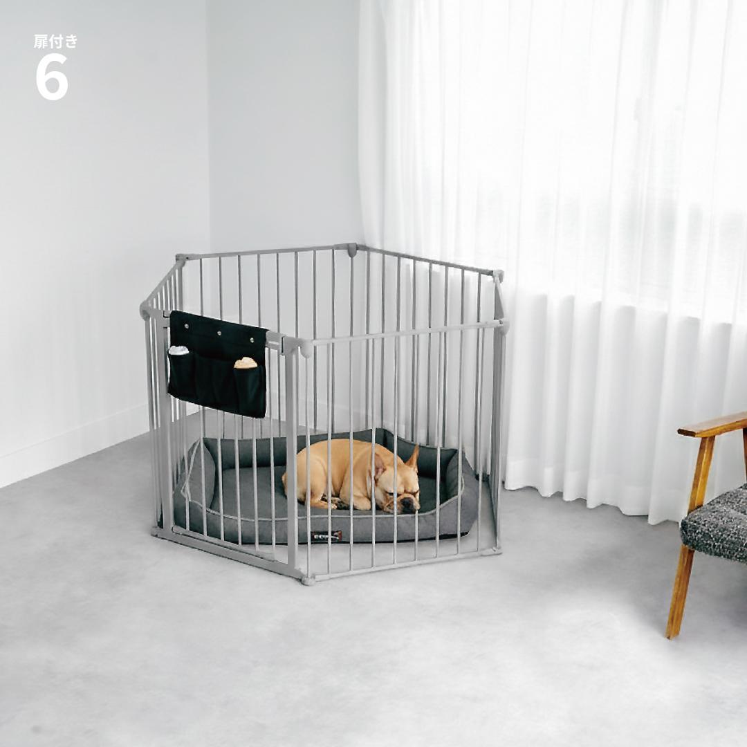 ペットサークル Pure Loop 73.5cm ブラック6枚扉付き　開封済み