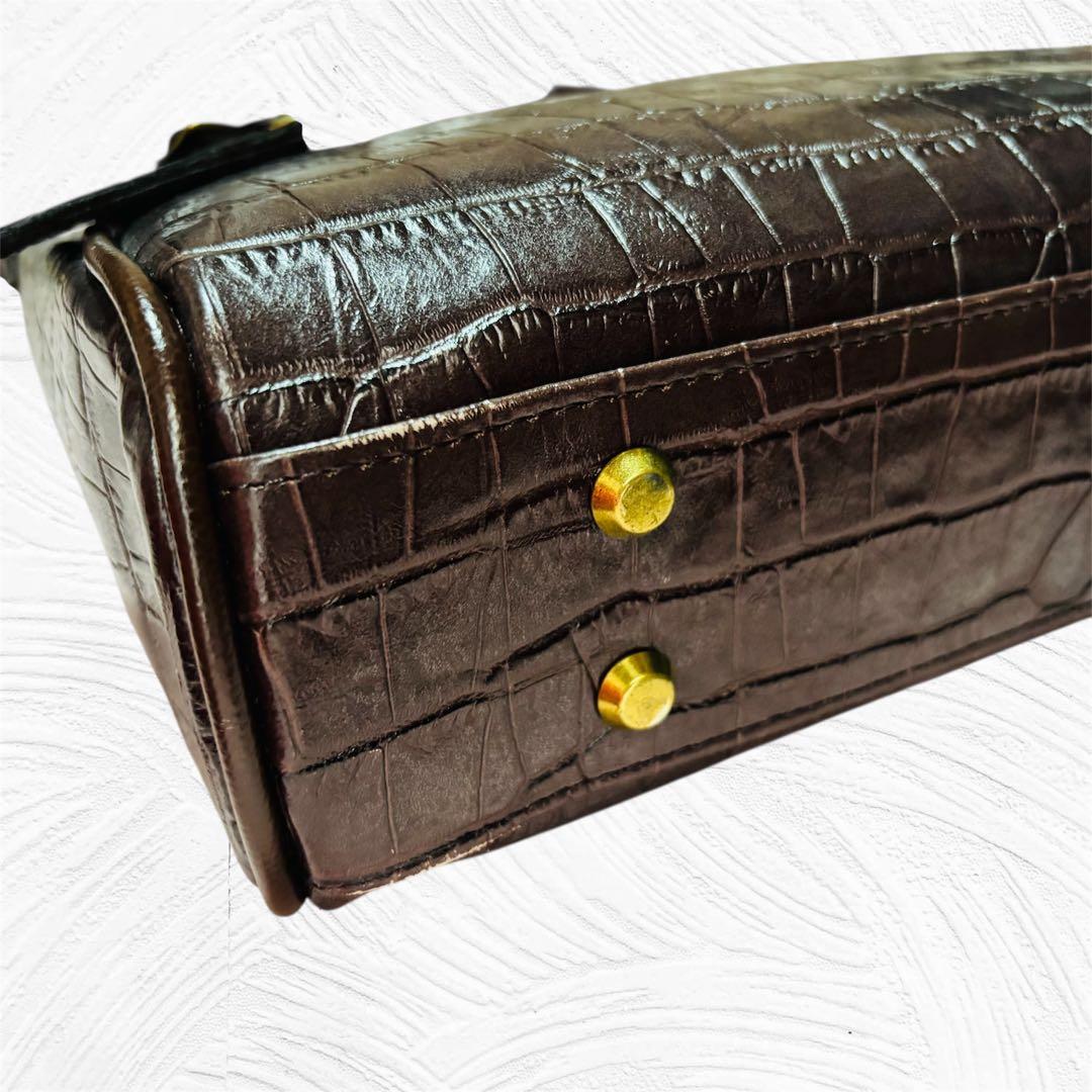 未使用品 SAMANTHA KINGZ クロコ型押し ブラウン バッグ