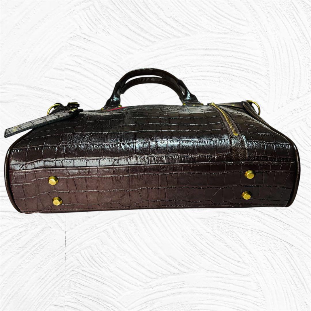 未使用品 SAMANTHA KINGZ クロコ型押し ブラウン バッグ