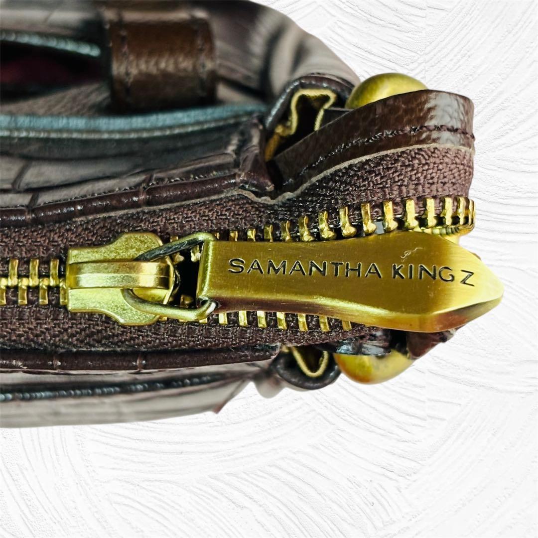 未使用品 SAMANTHA KINGZ クロコ型押し ブラウン バッグ