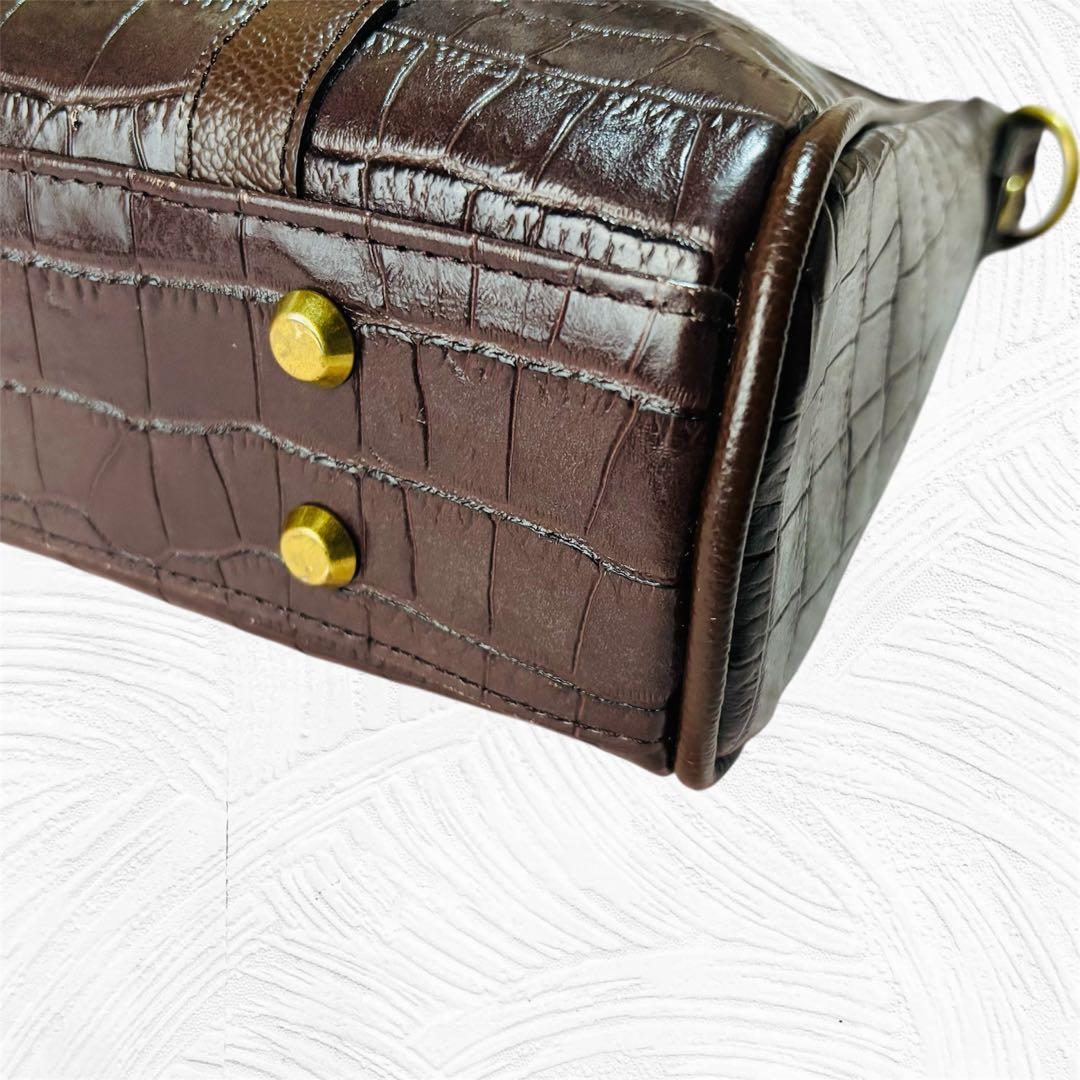 未使用品 SAMANTHA KINGZ クロコ型押し ブラウン バッグ