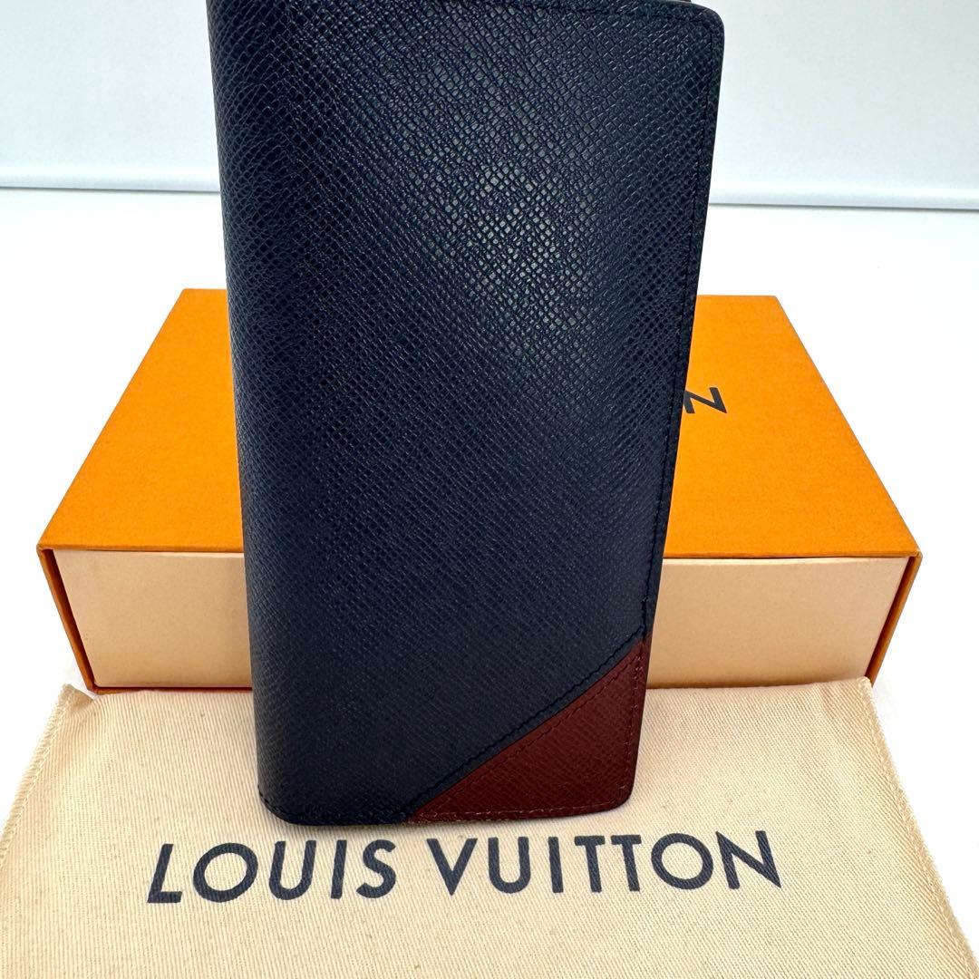 ヴィトン 長財布 タイガ ポルトフォイユブラザ M30980 ネイビー×ボルドー