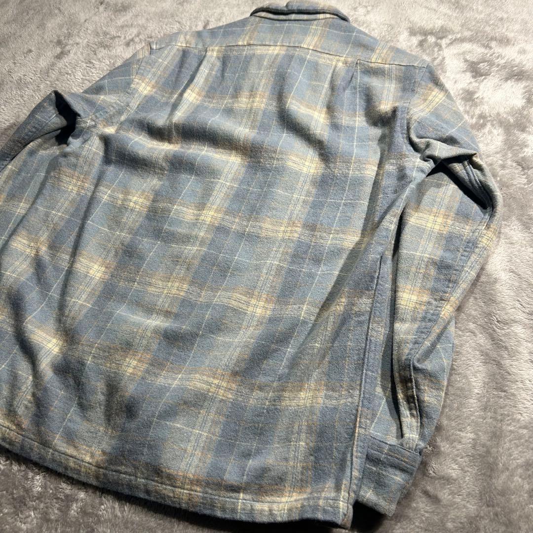 卍*郎様 70s vintage USA製 ウールチェックボードシャツ フラップ