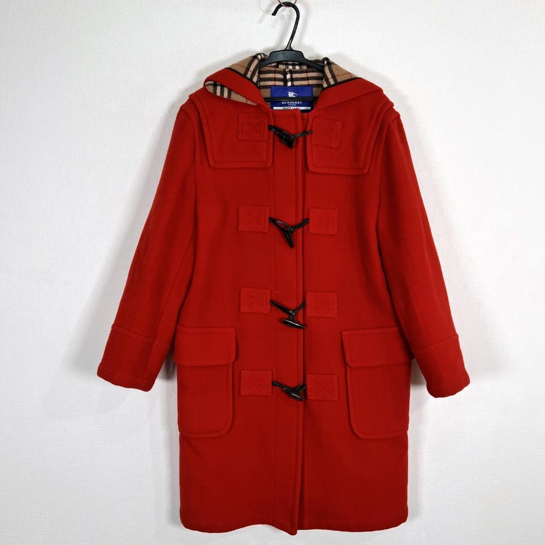【BURBERRY BLUE LABEL】赤系 ダッフルコート レディース 40