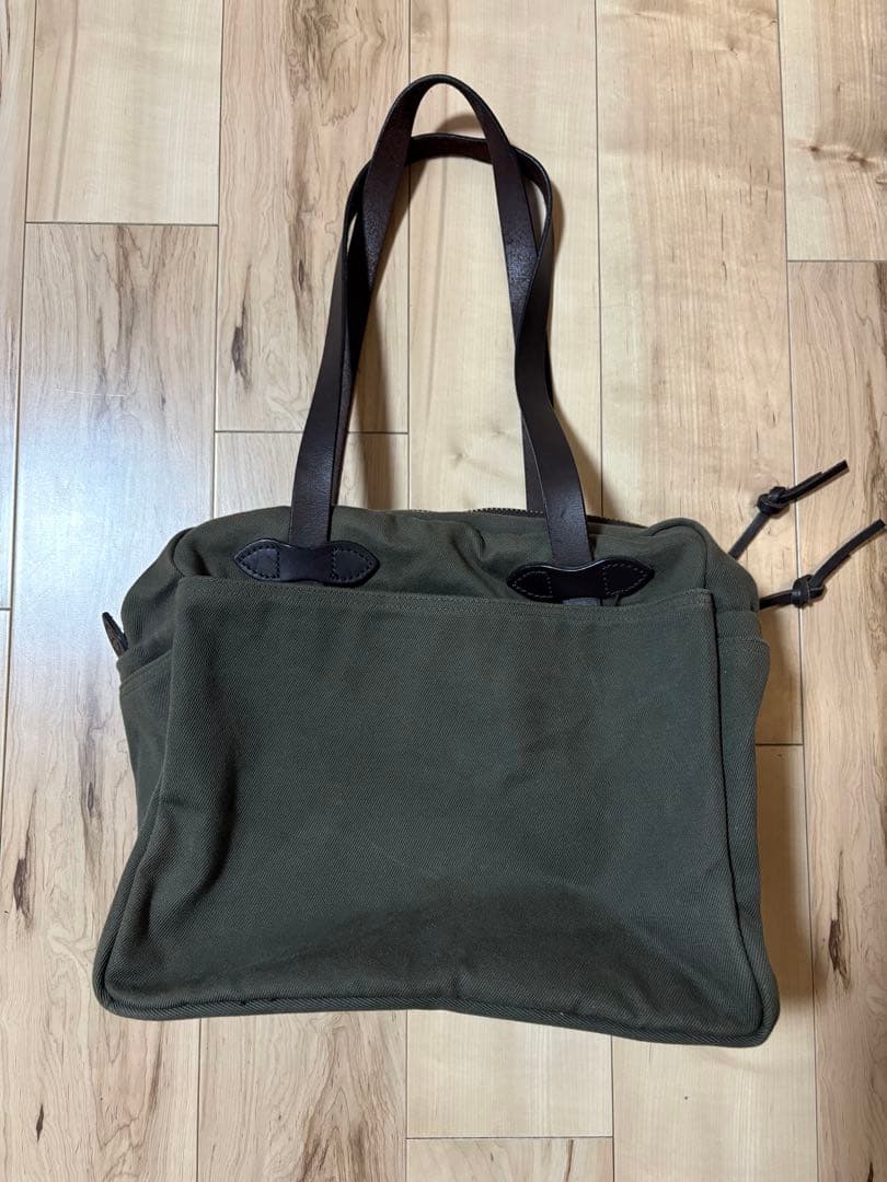 フィルソン　カーキ ラギッドツィルトートバッグウィズジッパー