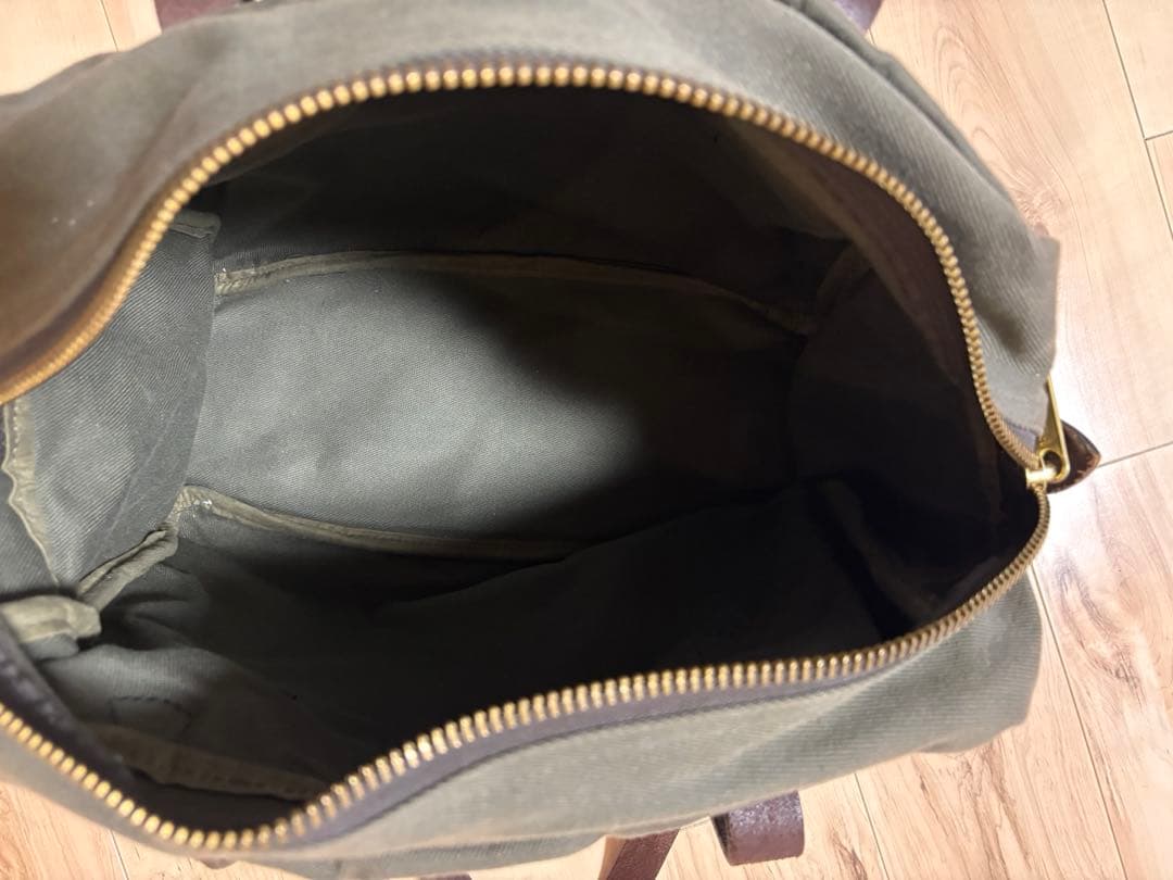 フィルソン　カーキ ラギッドツィルトートバッグウィズジッパー