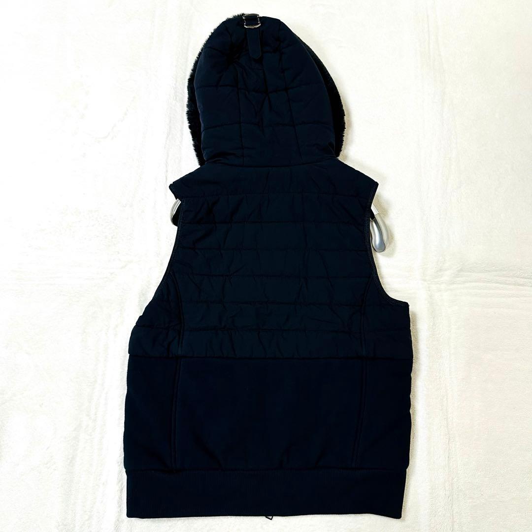 ダブルスタンダードクロージング 36 ダークネイビー 濃紺 ファー付ダウンベスト