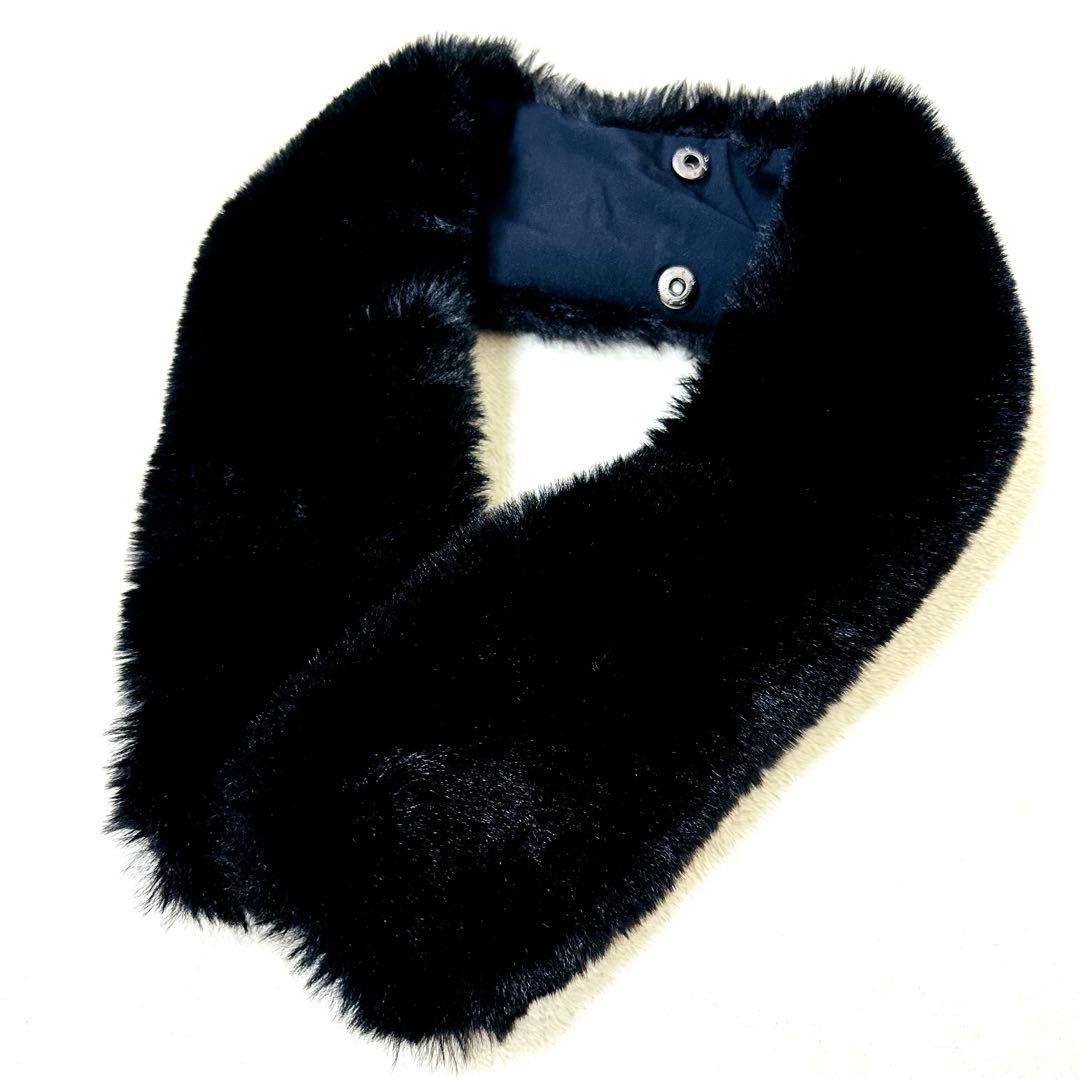 ダブルスタンダードクロージング 36 ダークネイビー 濃紺 ファー付ダウンベスト