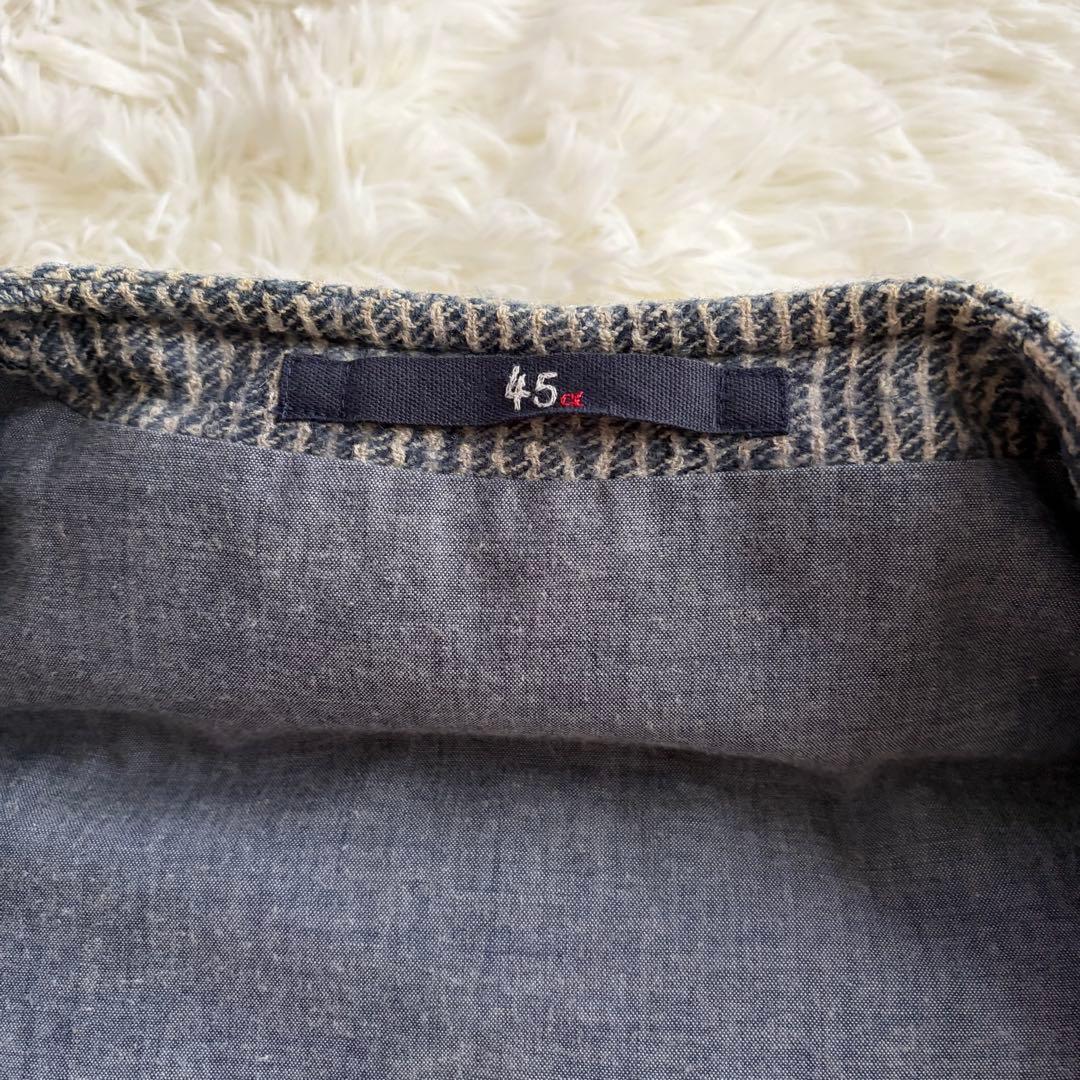 45R ウールダウンベスト　ダンガリーストライプ サイズ1 ネイビー