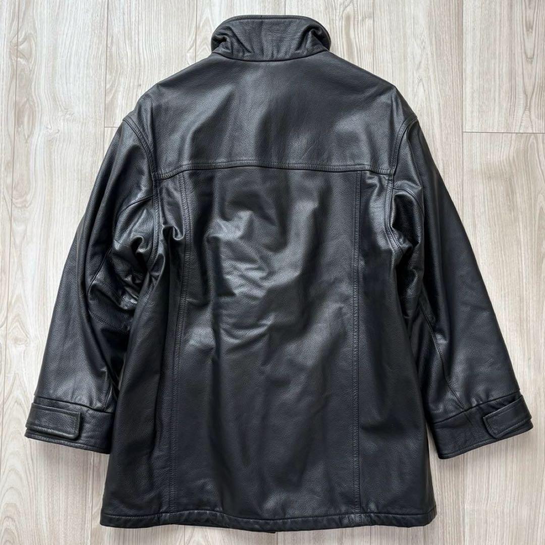 【希少】ARMANI JEANS レザージャケット ブラック 38 M ハーフ丈