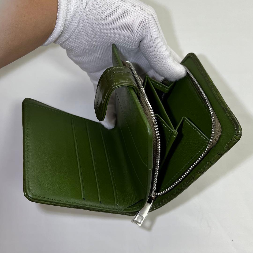 ★限定セール【新品・未使用】クロコダイル 二つ折り財布　シャムワニ