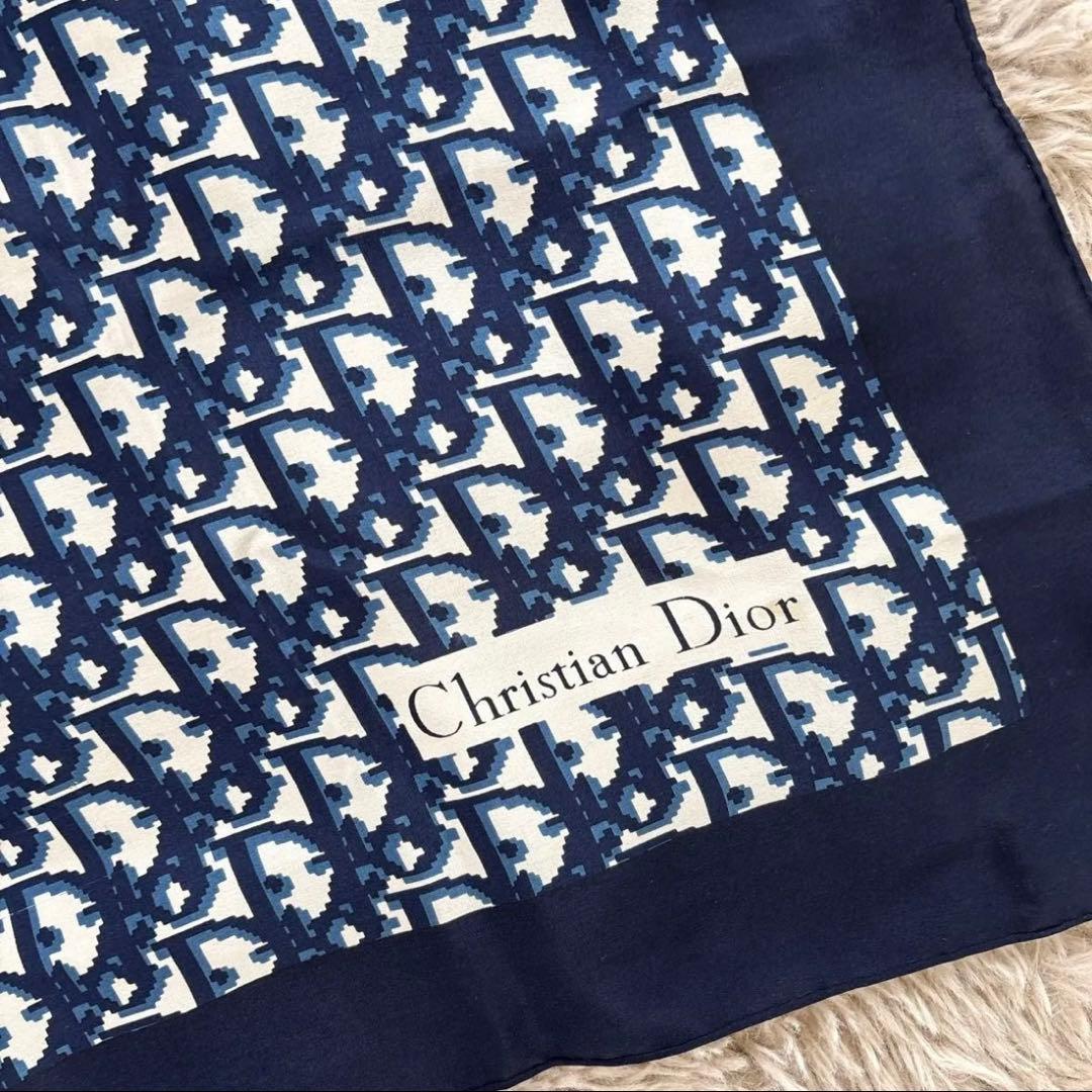 クリスチャンディオール トロッター柄 大判スカーフ スカーフ ネイビー