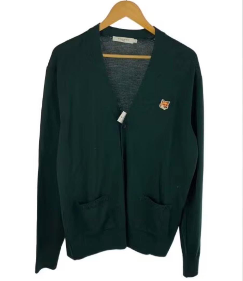【試着のみ】 MAISON KITSUNE メゾンキツネ カーディガン 緑XL