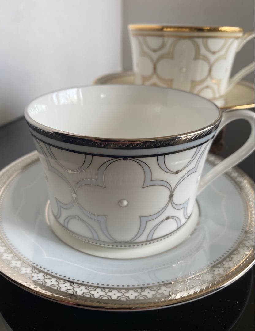 新品◆ノリタケ トレフォリオ ゴールド&プラチナ トリオ ペアセット