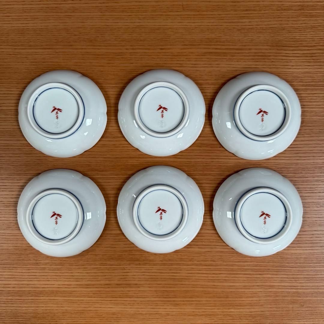 有田焼：賞美堂：其泉窯：錦瓔珞文 小皿（パープル）6枚セット☆