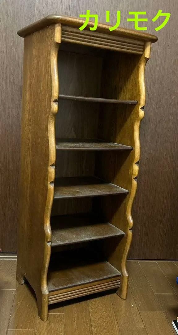 たのメル便発送♪ カリモク　小物棚　ウッドラック　電話台　レトロ