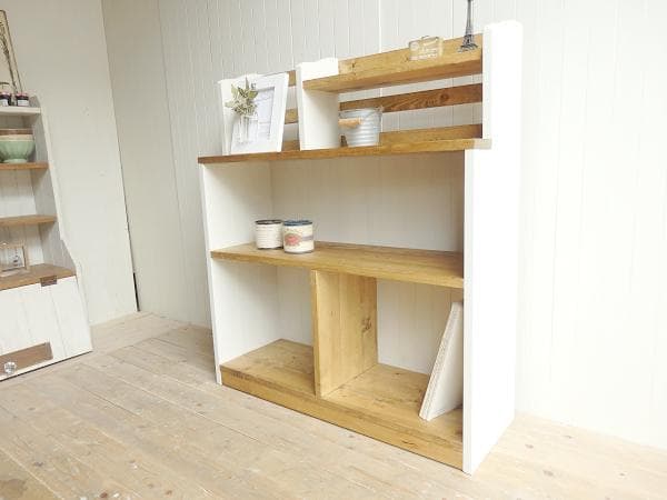 サイズオーダー可！●デザインチェスト●シャビーホワイト天然木無垢材●受注製作