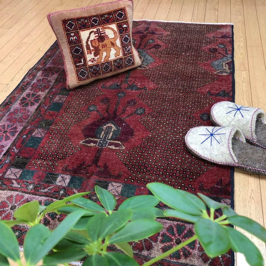 ペルシャ絨毯 ペルシャヴィンテージラグ 145x97 手織り オールド