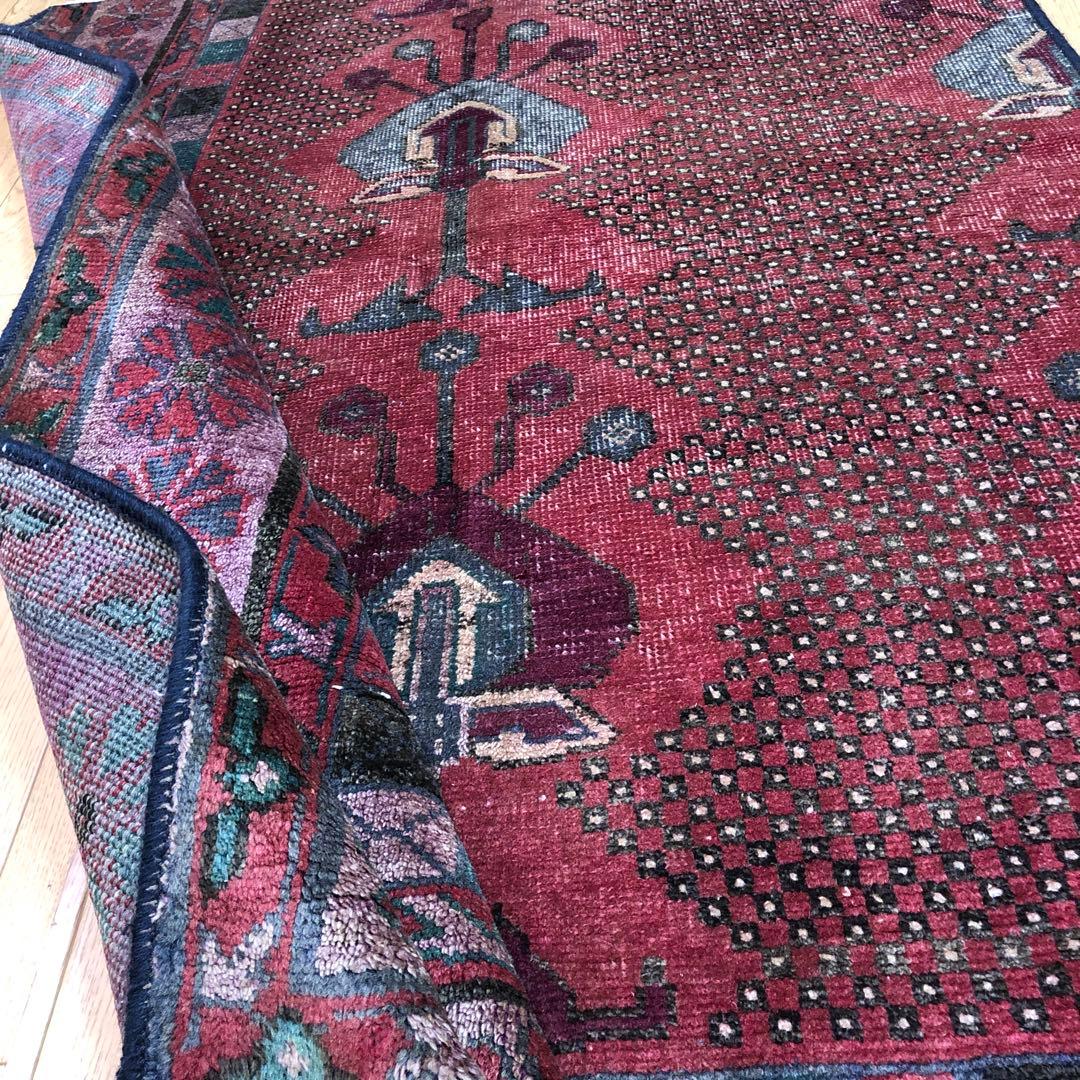 ペルシャ絨毯 ペルシャヴィンテージラグ 145x97 手織り オールド