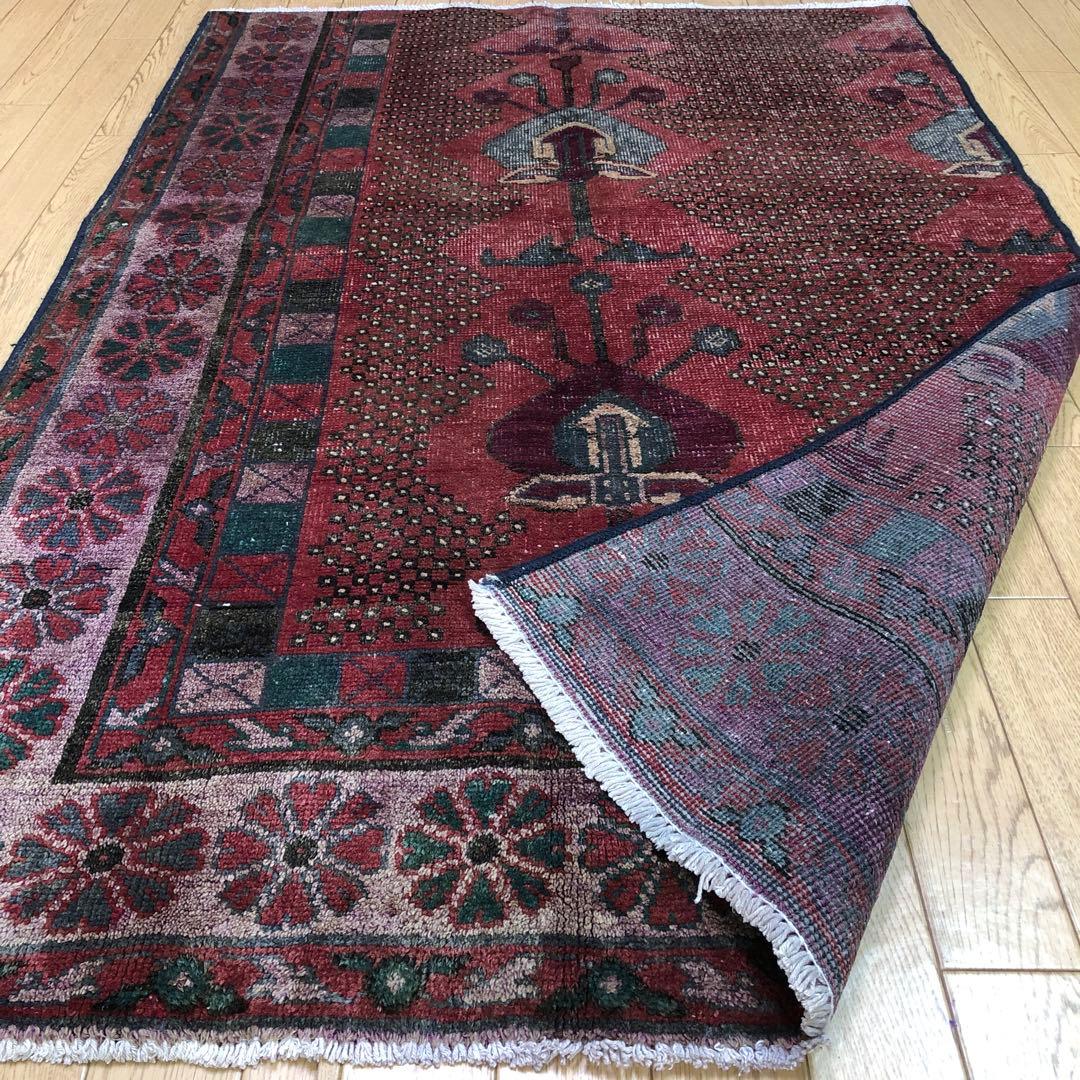 ペルシャ絨毯 ペルシャヴィンテージラグ 145x97 手織り オールド