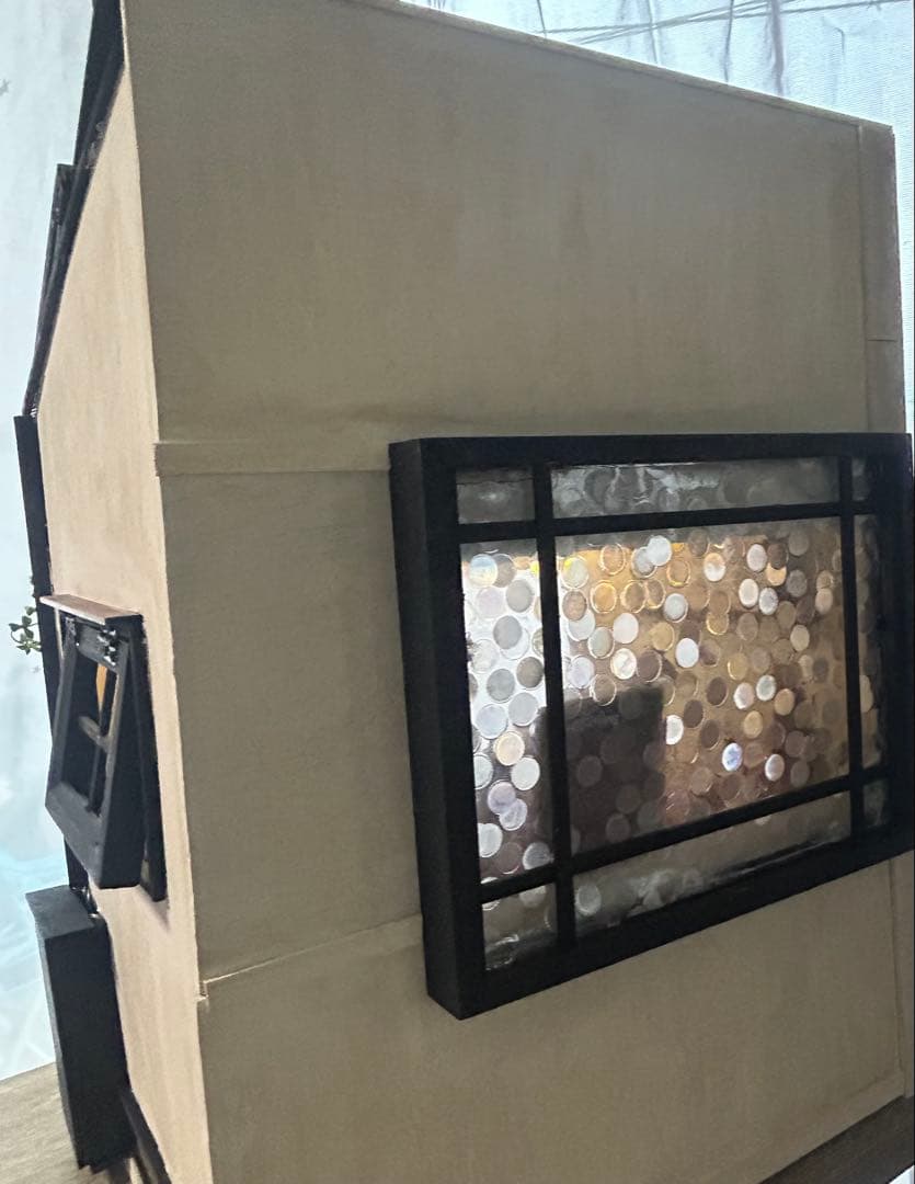 木製ミニチュアハウス⭐︎ドールハウス⭐︎背景ボード⭐︎ハンドメイド小物類一式セット