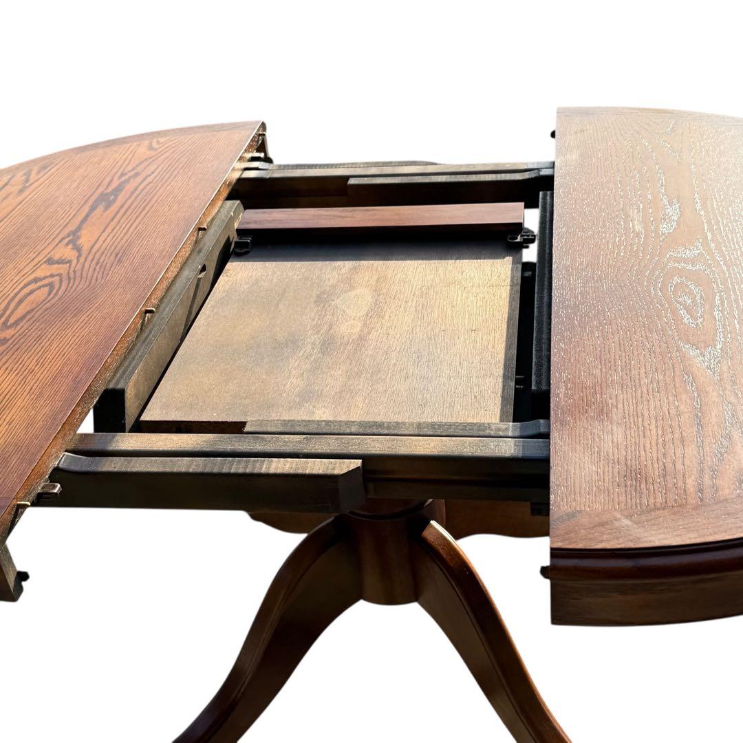 HR847 三越ブルージュ　拡張テーブル　ダイニングテーブル　丸　円　楕円