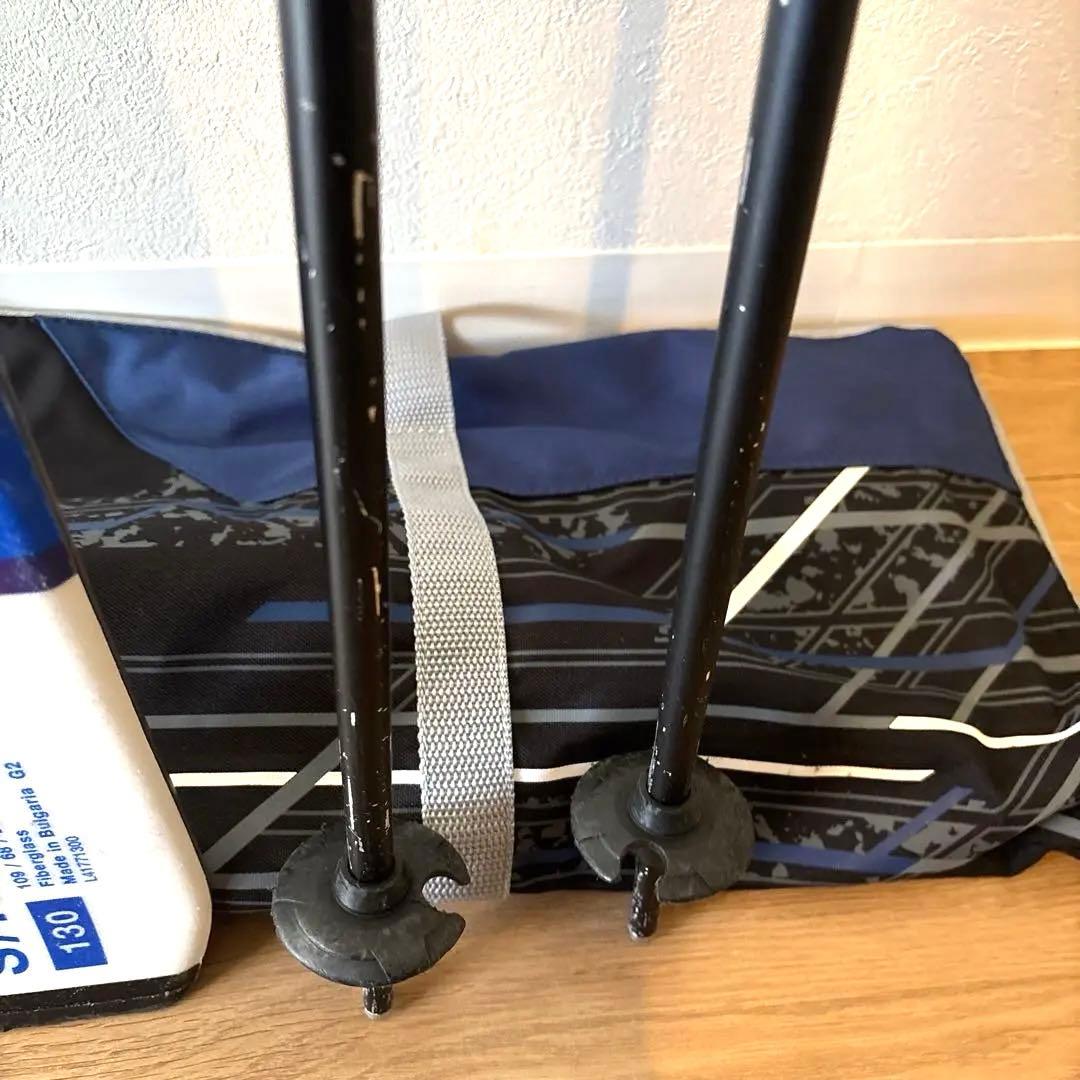 ワックス済サロモンスキー板130cm Atomicポール90cmケースセット