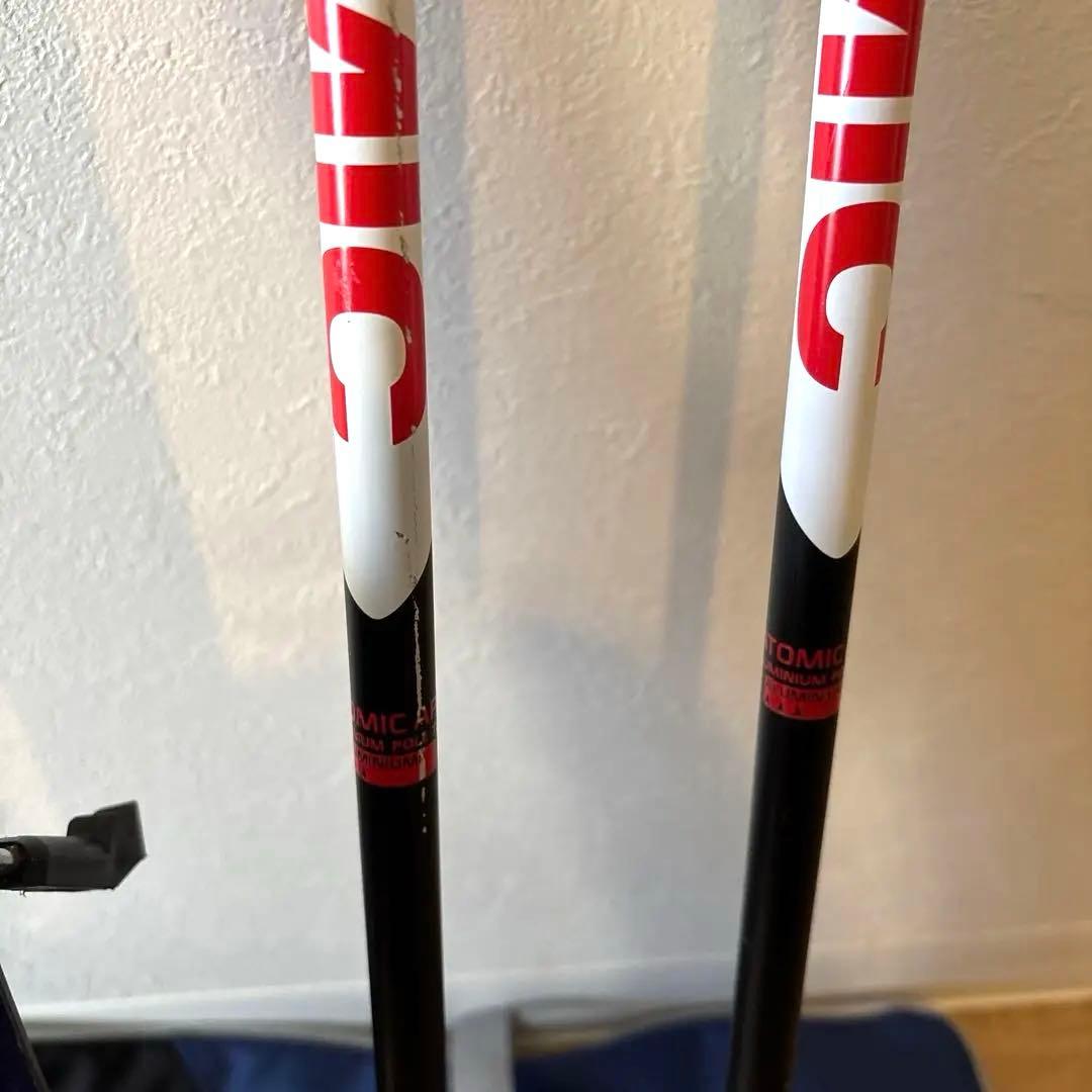 ワックス済サロモンスキー板130cm Atomicポール90cmケースセット