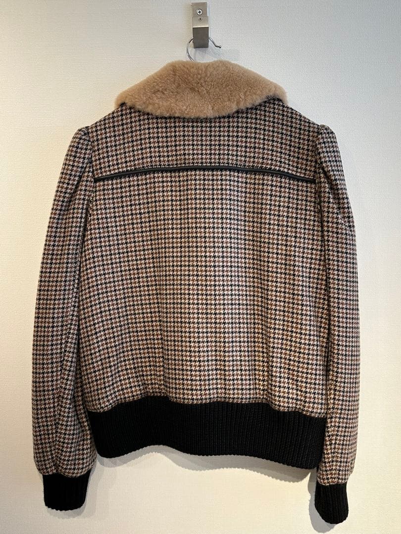 COACH チェック柄 ボア付き ジャケット