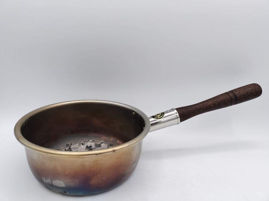 c872 台付十能火起こしセット ステンレス 茶道具 古物