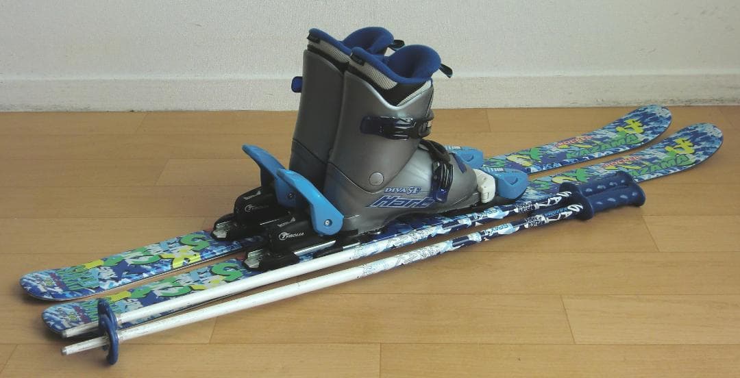 ■■送料無料■KAZAMA■子供用スキーフルセット■板106靴20■WAX済■■