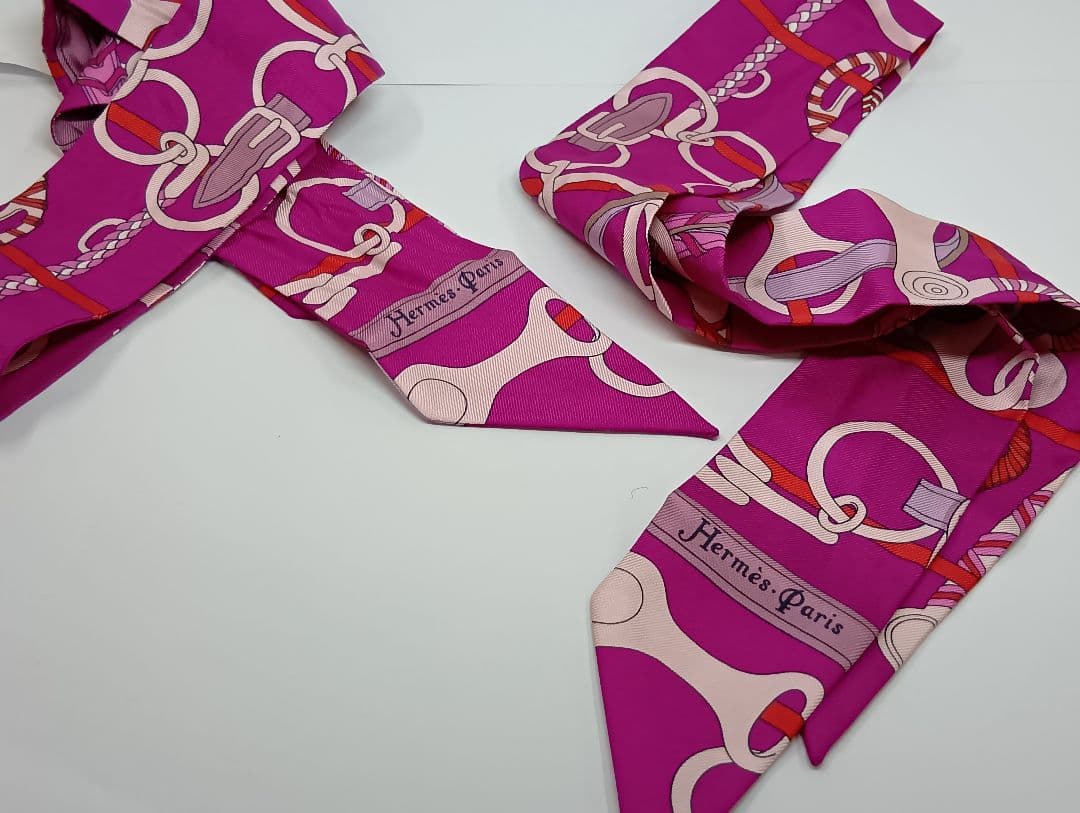 ttさま専用！140 HERMES エルメス ツイリー２本セット ピンク