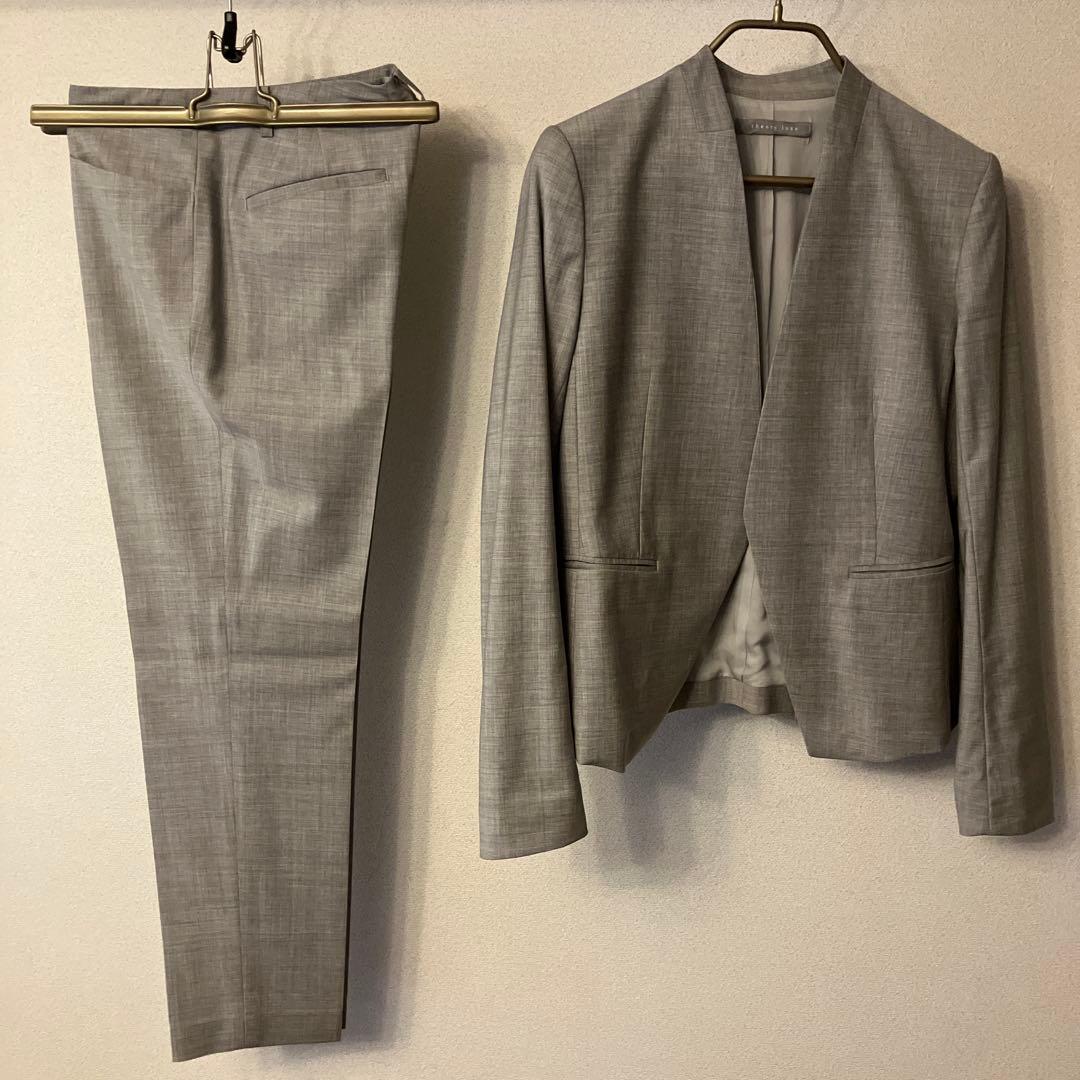theory luxe executive 40グレー パンツスーツ上下