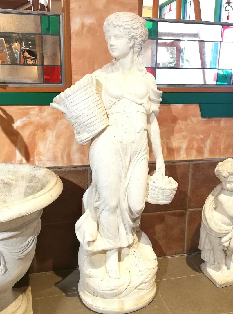 ◇自社配送限定◇デコールガーデン　イタリア製　大理石『花かご少女』