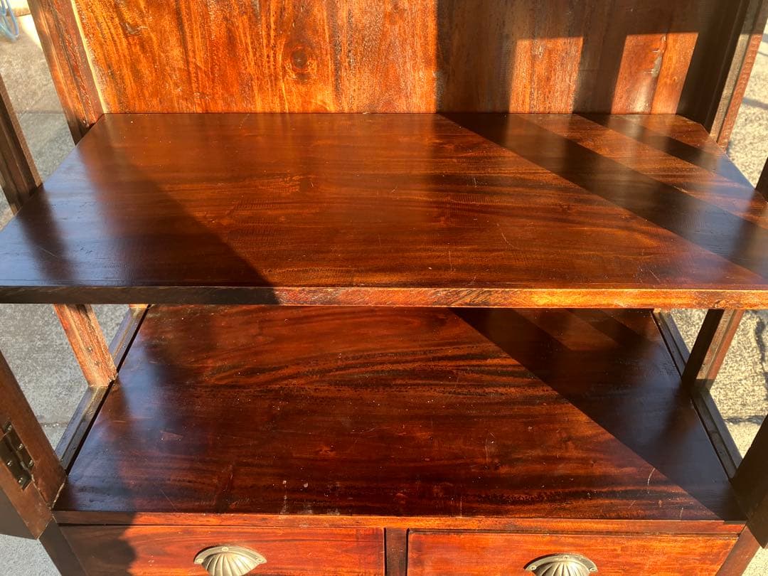 アンティーク調 コロニアル ハイキャビネット マホガニー 75cm幅