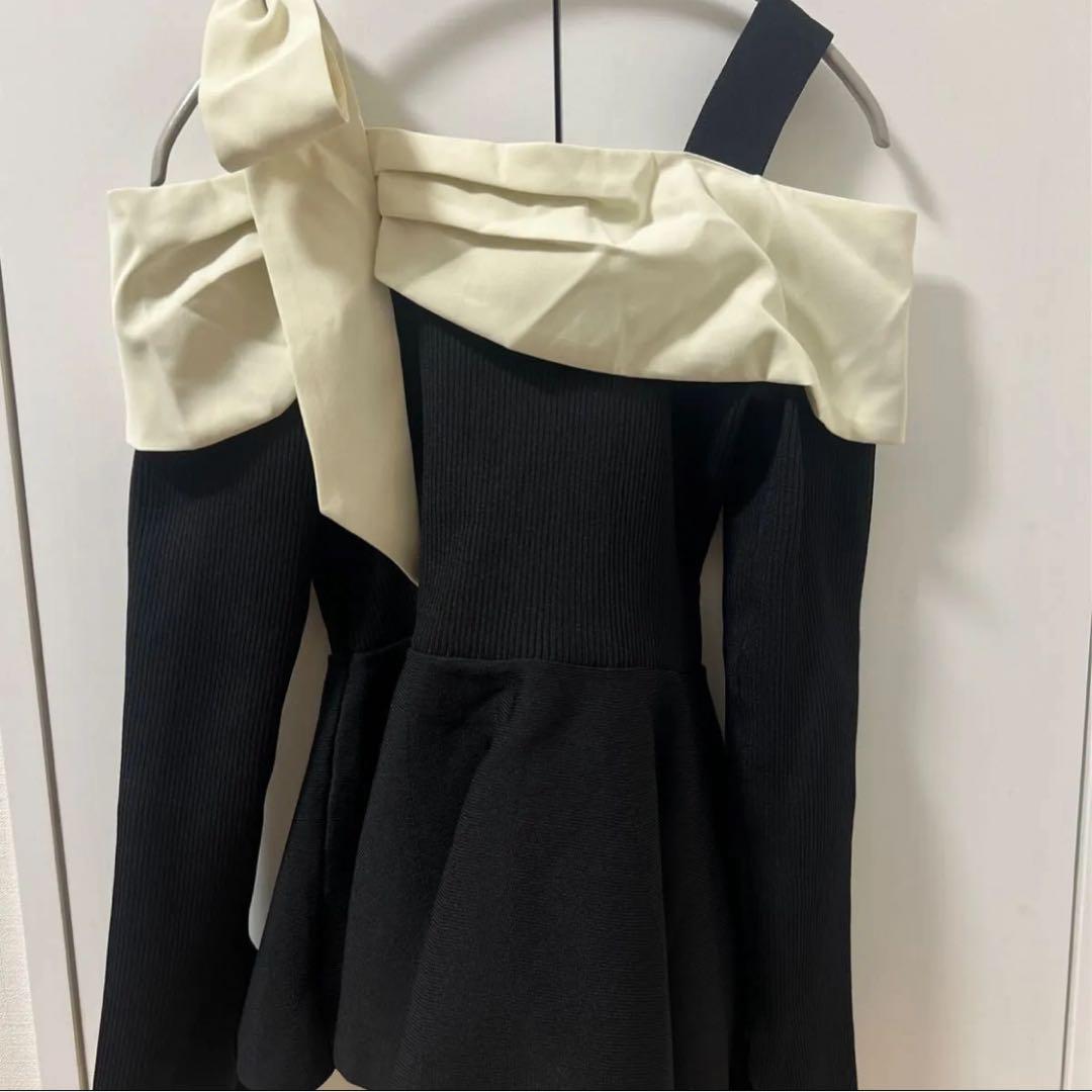 Rirandture オフショルリボンドッキングニット