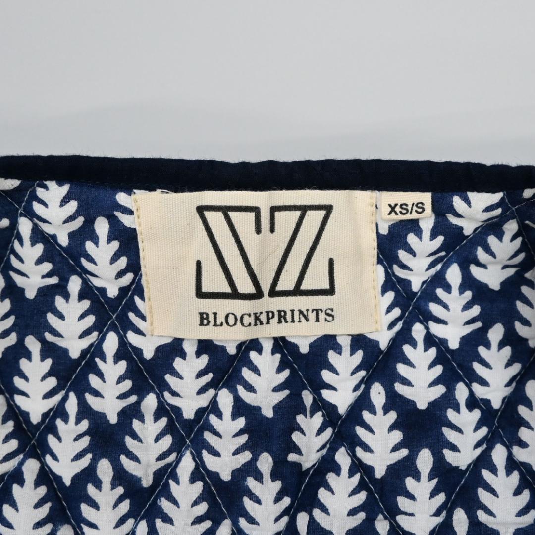 □ 44695★定価3.9万 エスゼットブロックプリント キルティングベスト