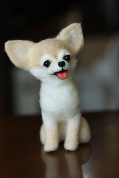 羊毛フェルト　ロングコートチワワ(柴犬カット)