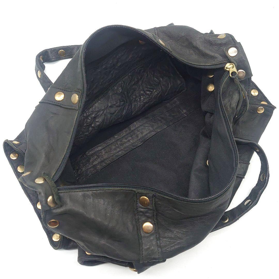 Hammitt オールレザー スタッズ ボストンバッグ
