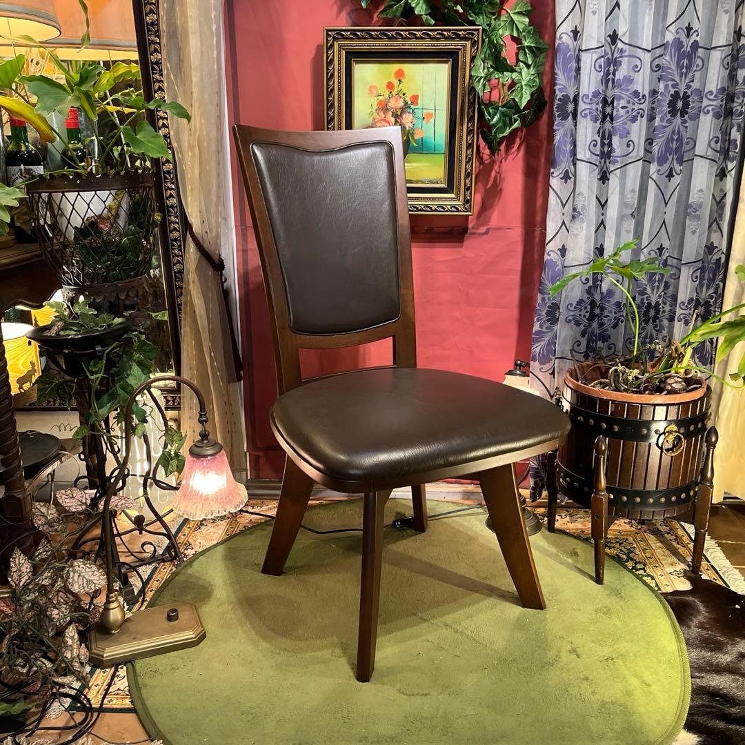 Sale ３６０度回転　無垢　ハイバックラウンドチェア