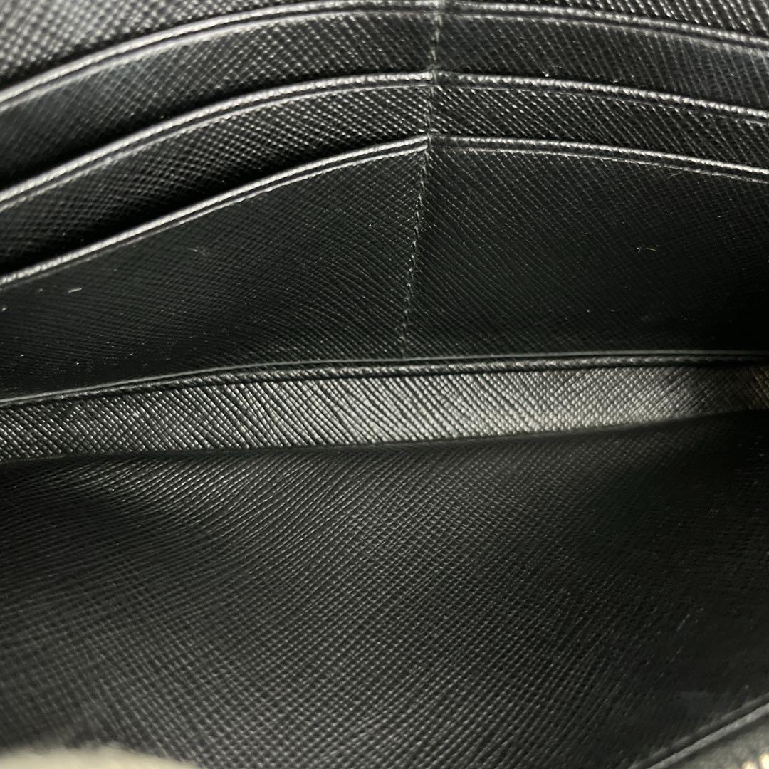 PRADA プラダ　長財布　ゴールドロゴ　ロングウォレット　黒　サフィアーノ