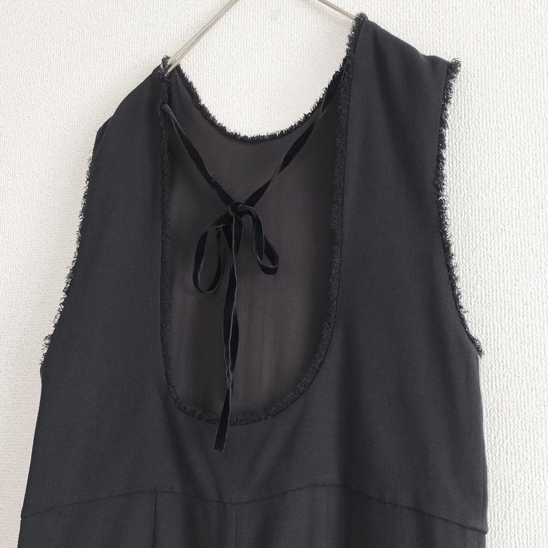 IENA 二重織 ツイルオールインワン 黒 38