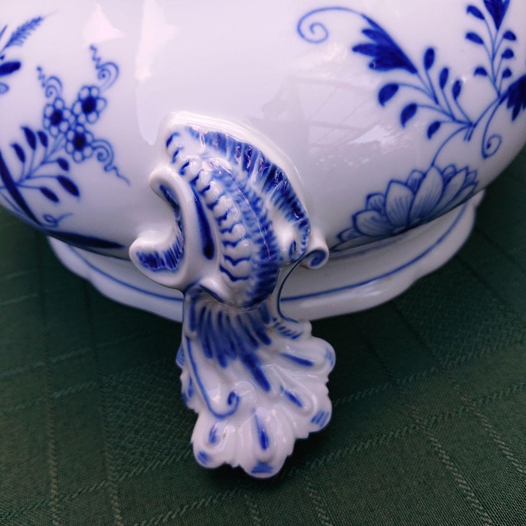 マイセンMeissenブルーオニオン スープチューリン ボタン剣マーク 美品